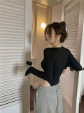 Oblique Shoulder Bodysuit Solid Slim-fit One-piece Top Hollow Out Jumpsuit