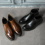 Quality Ankle PU Leather Chelsea Boots Comfortable Durable Classic Design Men Dress Shoes