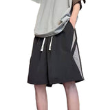 New Arrival American Style Splicing Men Shorts Quick Dry Ice Silk Fabric Outdoor Training Jogging Casual Five Point Shorts