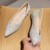 Trendy Large-Size Women's Luxury Pearl & Rhinestone Loafers, Moccasins for Office Ladies, Flat Sepatu Shoes