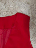 Women New Slim-fit Short Vest & Camisole Combo Vests Tops V-neck Single Breasted Lady Office Sleeveless Slim Suit Vest