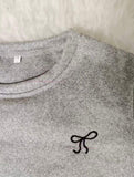 Front-shoulder Bow-knitted Round-neck Short-sleeved T-shirt for Women