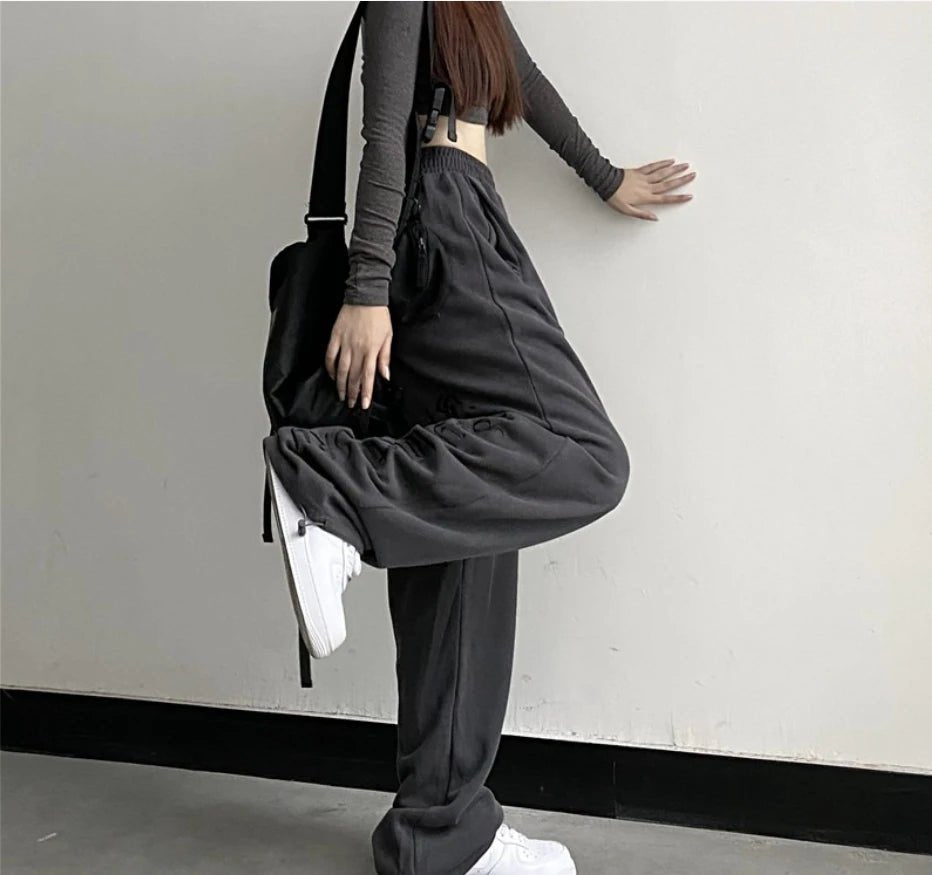 Baggy Long Pants Trendy Casual Slacks Basic Bottoms - Zeprah