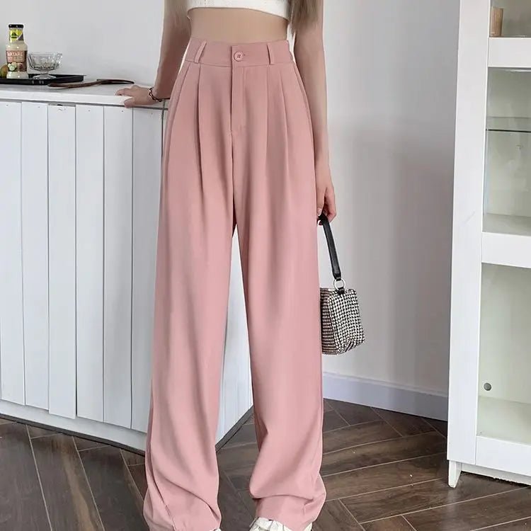 Baggy Wide - Leg Trousers Popular High - waisted Trousers Casual Suit Pants - Zeprah