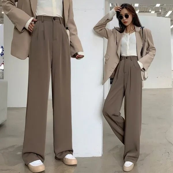 Baggy Wide - Leg Trousers Popular High - waisted Trousers Casual Suit Pants - Zeprah