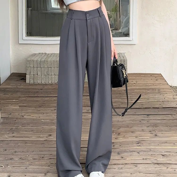 Baggy Wide - Leg Trousers Popular High - waisted Trousers Casual Suit Pants - Zeprah