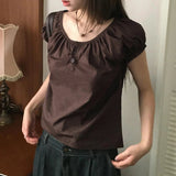 Basic Crew Neck Regular Fit Breathable Eco - Friendly Summer Woven T-Shirt Pure Color Casual Flattering Short Sleeve Top - Zeprah