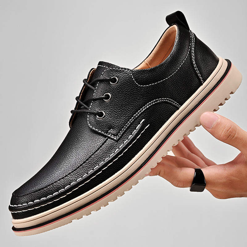 Retro Classic Genuine Oxford Leather Shoes Good Looking Gentlemen Footwear Sewing Fashion Men Dress Leather Shoes