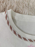 Color Contrast Crop Top Cheapest Tops for Women Knitted Graphic Tee