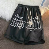 High Quality Sports Streetwear Fleece French Terry Jogger Puff Print Shorts Raw Edge Sweat Shorts
