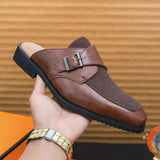 Monk Strap Casual Summer Half Loafers Classic Daily Comfortable Sandals for Men Mules Durable Slippers