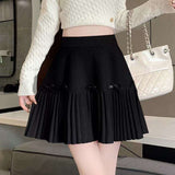 Knitted High-Waisted Fashionable Skirt A-line Skirt