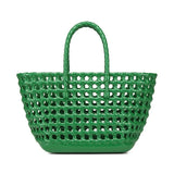 Beach Handbag Women's Waterproof Colorful Hollow for Jelly Woven Basket Easy - to - Wash Crochet Bag Durable Rattan - Zeprah