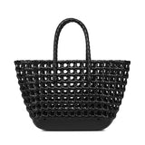 Beach Handbag Women's Waterproof Colorful Hollow for Jelly Woven Basket Easy - to - Wash Crochet Bag Durable Rattan - Zeprah