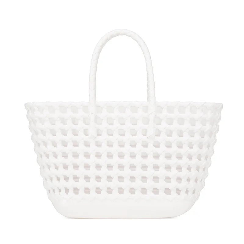 Beach Handbag Women's Waterproof Colorful Hollow for Jelly Woven Basket Easy - to - Wash Crochet Bag Durable Rattan - Zeprah