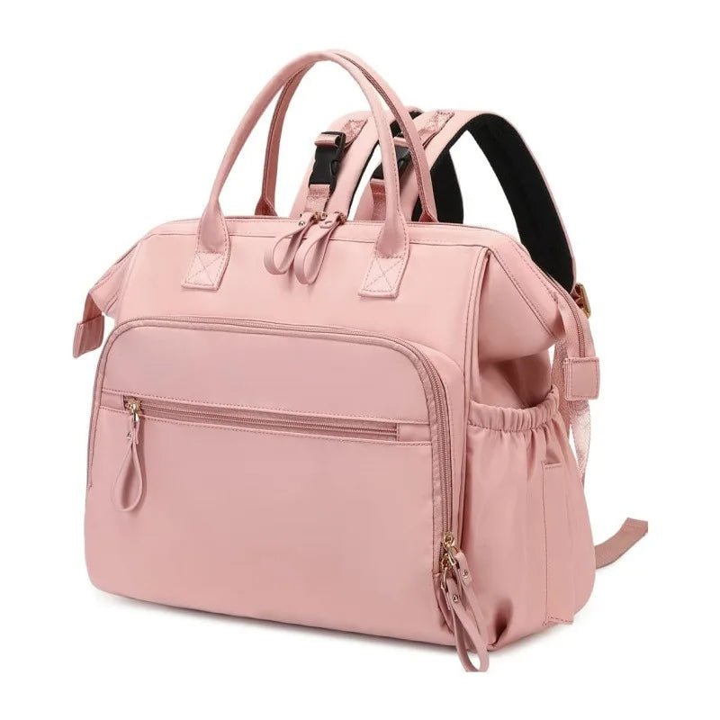 Bed Mommy Backpack Bottle Diaper Storage Waterproof Zipper Closure Polyester Hangable Baby Stroller for Travel Bag - Zeprah