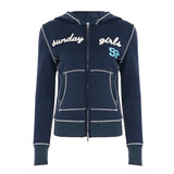 Bespoke Design Women's Tracksuit Retro Y2K Windproof Full Zip Hoodie Set Premium Polyester Lounge Jogger Outfit with Custom Logo - Zeprah