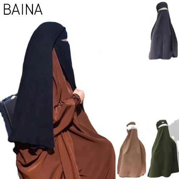Best Selling Muslim Breathable One Layer Nida Face Veil Cover Modest Islamic Clothing Jilbab Prayer Hijab Niqab - Zeprah