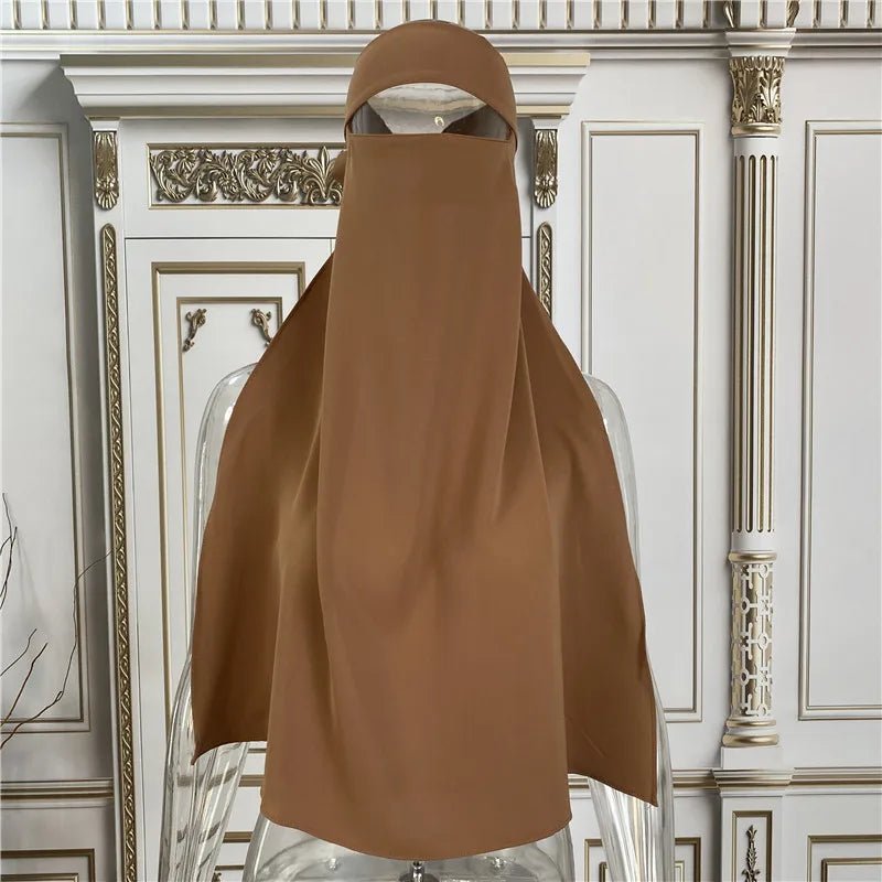 Best Selling Muslim Breathable One Layer Nida Face Veil Cover Modest Islamic Clothing Jilbab Prayer Hijab Niqab - Zeprah
