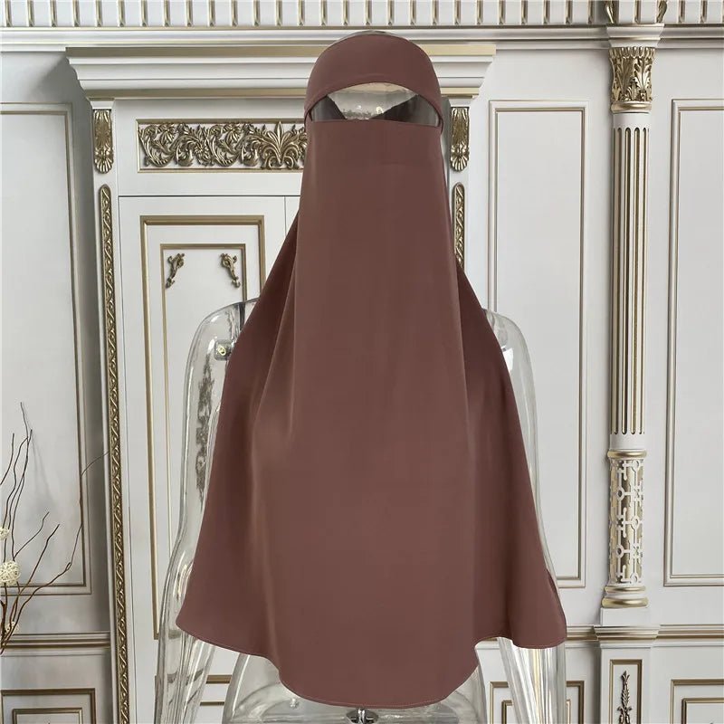 Best Selling Muslim Breathable One Layer Nida Face Veil Cover Modest Islamic Clothing Jilbab Prayer Hijab Niqab - Zeprah