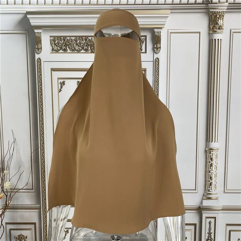 Best Selling Muslim Breathable One Layer Nida Face Veil Cover Modest Islamic Clothing Jilbab Prayer Hijab Niqab - Zeprah