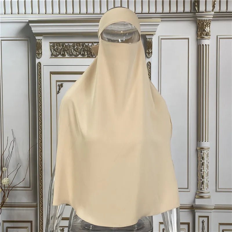 Best Selling Muslim Breathable One Layer Nida Face Veil Cover Modest Islamic Clothing Jilbab Prayer Hijab Niqab - Zeprah