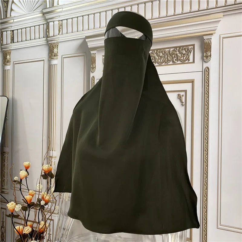 Best Selling Muslim Breathable One Layer Nida Face Veil Cover Modest Islamic Clothing Jilbab Prayer Hijab Niqab - Zeprah