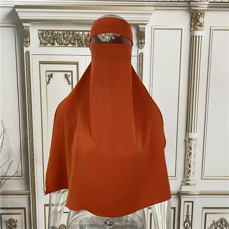 Best Selling Muslim Breathable One Layer Nida Face Veil Cover Modest Islamic Clothing Jilbab Prayer Hijab Niqab - Zeprah