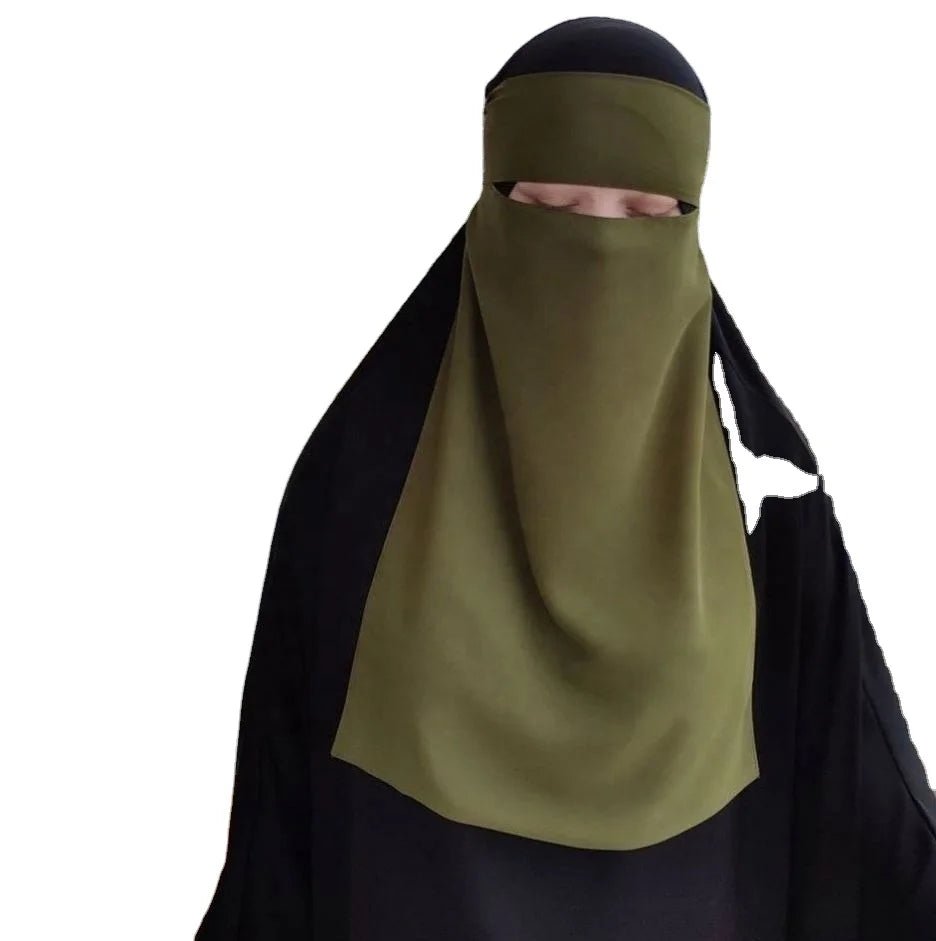 Best Selling Muslim Breathable One Layer Nida Face Veil Cover Modest Islamic Clothing Jilbab Prayer Hijab Niqab - Zeprah