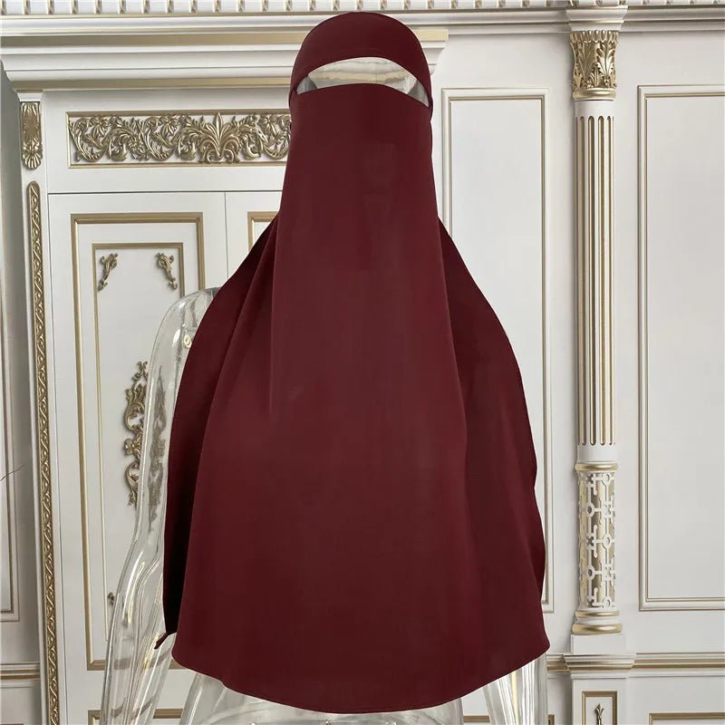 Best Selling Muslim Breathable One Layer Nida Face Veil Cover Modest Islamic Clothing Jilbab Prayer Hijab Niqab - Zeprah
