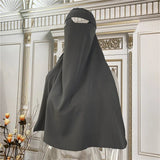 Best Selling Muslim Breathable One Layer Nida Face Veil Cover Modest Islamic Clothing Jilbab Prayer Hijab Niqab - Zeprah