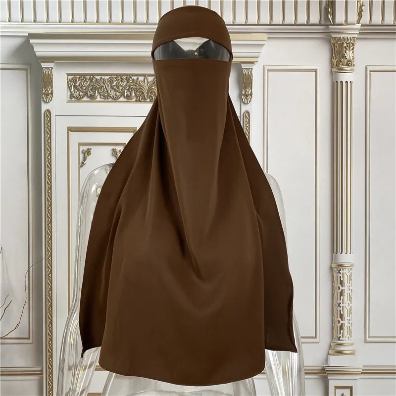 Best Selling Muslim Breathable One Layer Nida Face Veil Cover Modest Islamic Clothing Jilbab Prayer Hijab Niqab - Zeprah