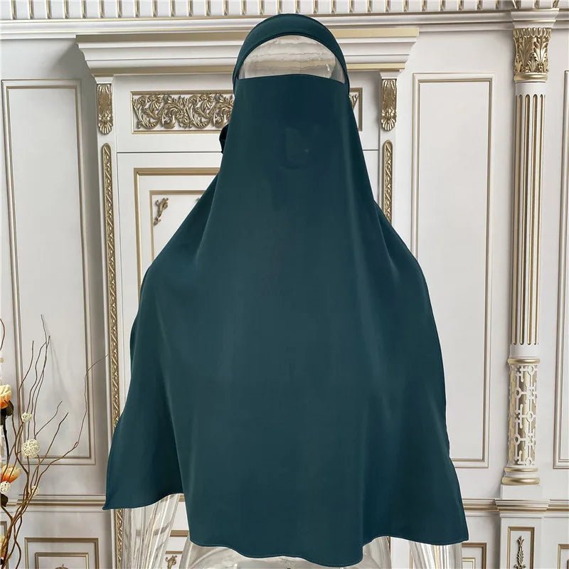 Best Selling Muslim Breathable One Layer Nida Face Veil Cover Modest Islamic Clothing Jilbab Prayer Hijab Niqab - Zeprah