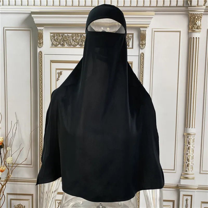 Best Selling Muslim Breathable One Layer Nida Face Veil Cover Modest Islamic Clothing Jilbab Prayer Hijab Niqab - Zeprah