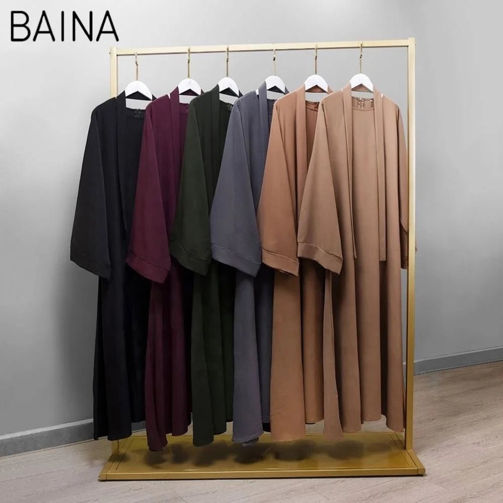 Best Selling Women's Dubai Solid Color Simple Modest Musulman Islamic Clothing Black Muslim Dresses for Abaya - Zeprah