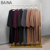 Best Selling Women's Dubai Solid Color Simple Modest Musulman Islamic Clothing Black Muslim Dresses for Abaya - Zeprah