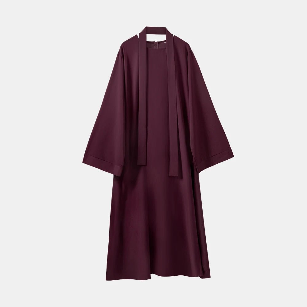 Best Selling Women's Dubai Solid Color Simple Modest Musulman Islamic Clothing Black Muslim Dresses for Abaya - Zeprah