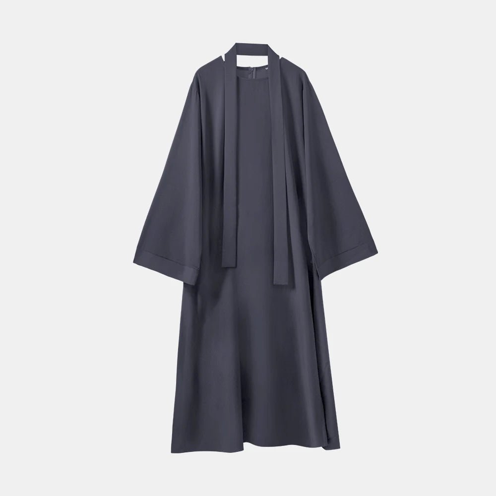 Best Selling Women's Dubai Solid Color Simple Modest Musulman Islamic Clothing Black Muslim Dresses for Abaya - Zeprah