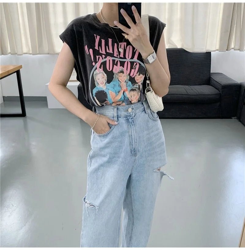 Bestselling Sleeveless Tops Printed Basic Women's Clothing Casual Going Out Tops - Zeprah