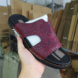 New Design High Quality Fashion Durable Slippers Comfortable Summer Pattern Cowhide Leather Sandals for Men