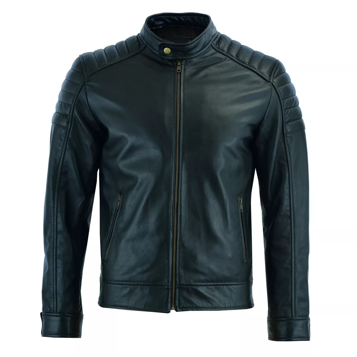 Shoulder Pading Byker Style Leather Jackets