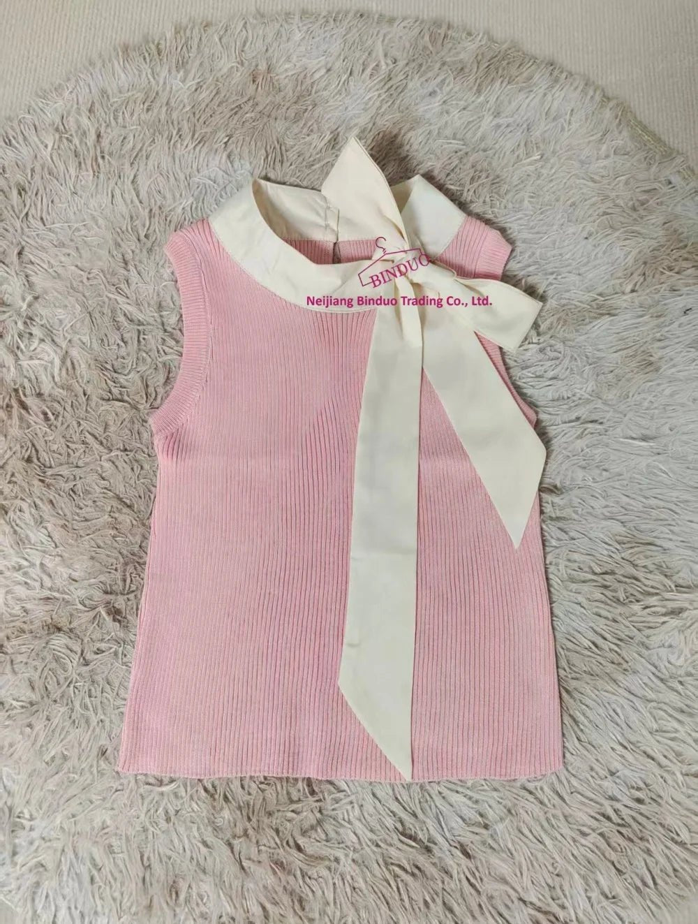 Bow Knitted Cropped Top Summer Basic tank Top Women's Tanks Knitting Camisole - Zeprah