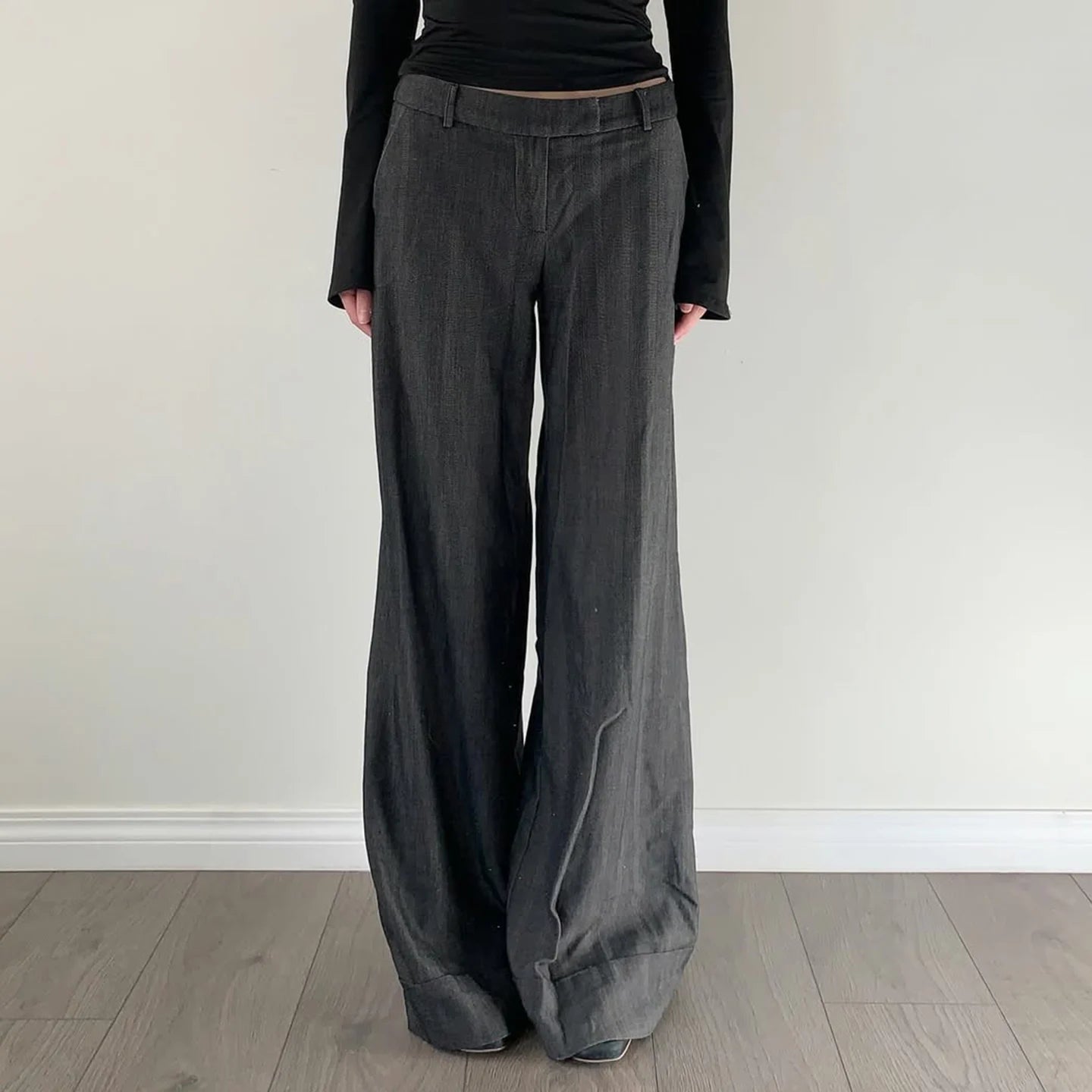 Breathable Canvas Straight Leg Pants Classic Solid Color Summer Mid Waist Flat Front Casual Everyday Essential Woven - Zeprah