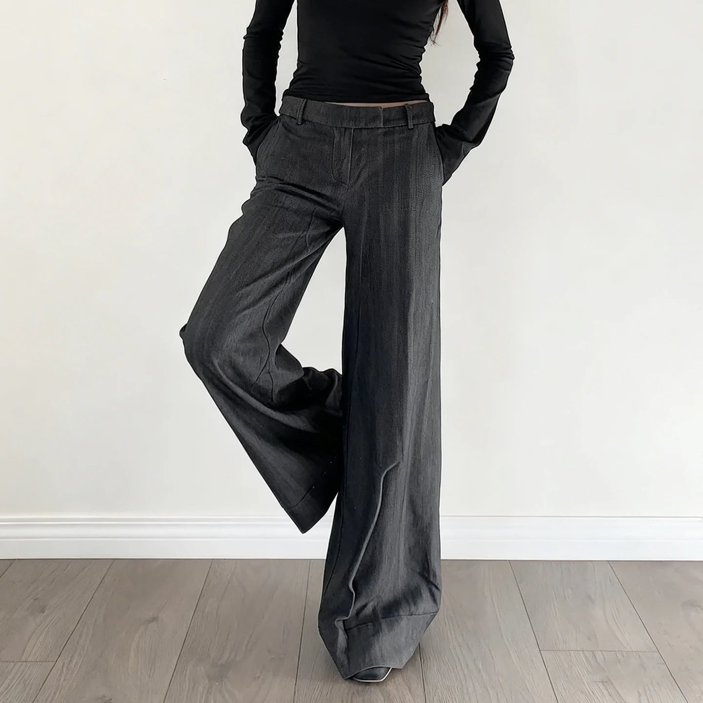 Breathable Canvas Straight Leg Pants Classic Solid Color Summer Mid Waist Flat Front Casual Everyday Essential Woven - Zeprah