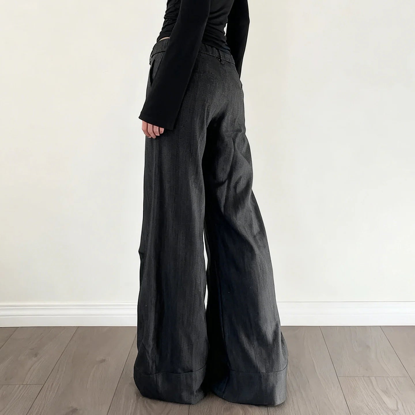 Breathable Canvas Straight Leg Pants Classic Solid Color Summer Mid Waist Flat Front Casual Everyday Essential Woven - Zeprah