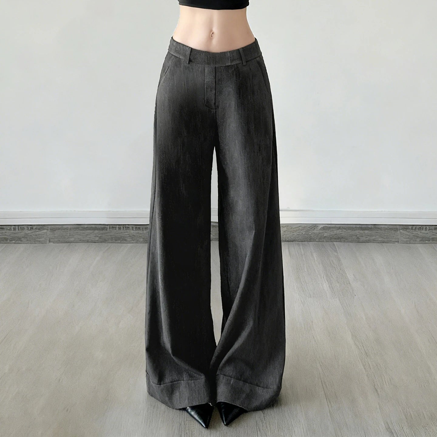 Breathable Canvas Straight Leg Pants Classic Solid Color Summer Mid Waist Flat Front Casual Everyday Essential Woven - Zeprah