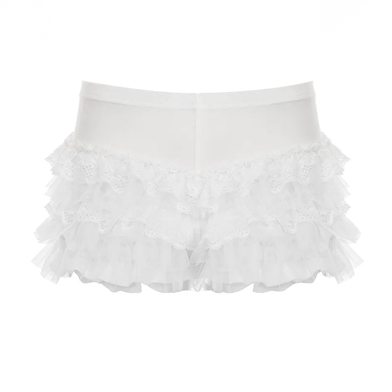 Breathable Eco - Friendly Women's Shorts Solid Color Lace Trim Slimming Booty Shorts for Dance Loungewear - Zeprah