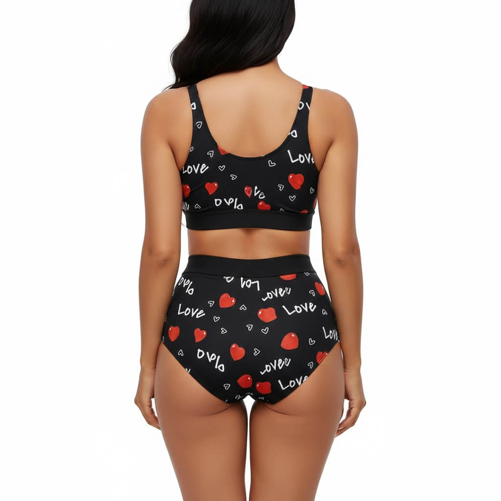 Breathable Summer Two - Piece Knitted Sleepwear - Love Heart Lounge & Sleep Set - Zeprah