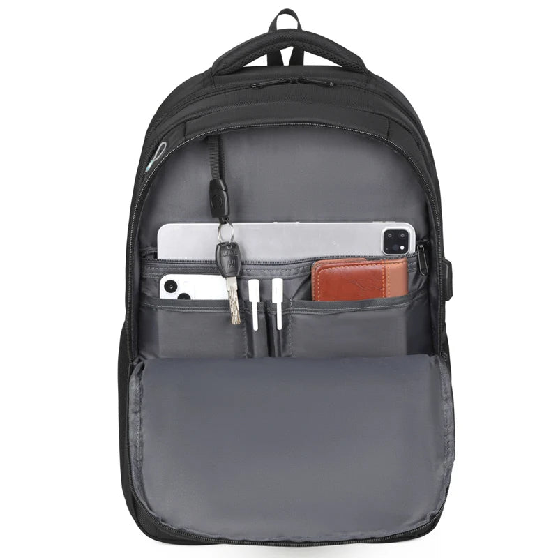 Business Laptop Bag High Quality Waterproof Oxford Polyester Travel Bag Multi - compartment Stylish Daypack USB - Zeprah