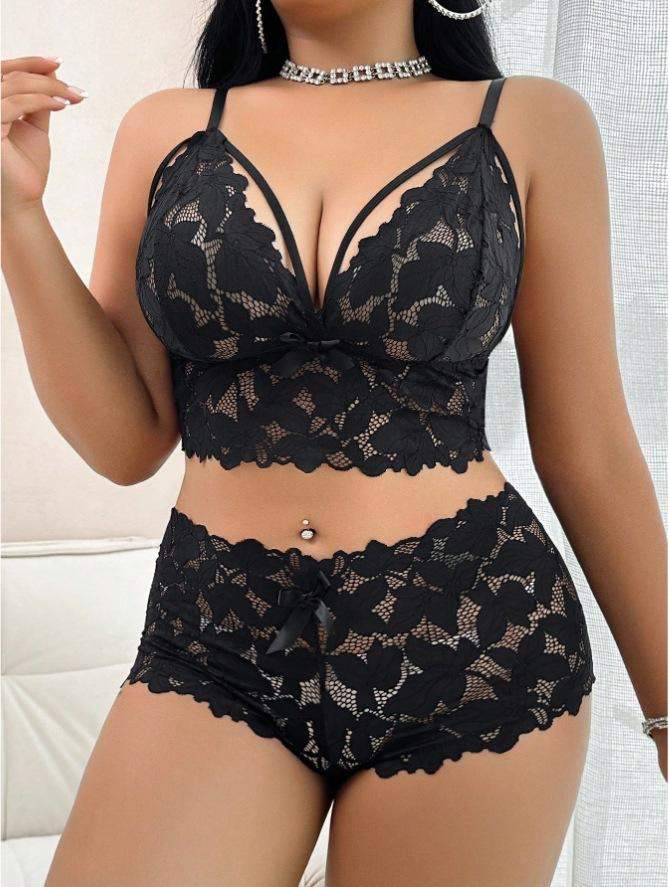 Bestseller Sheer Mesh Set Women's Lace Pajamas Babydoll Nightgown Sexy Intimate Loungewear